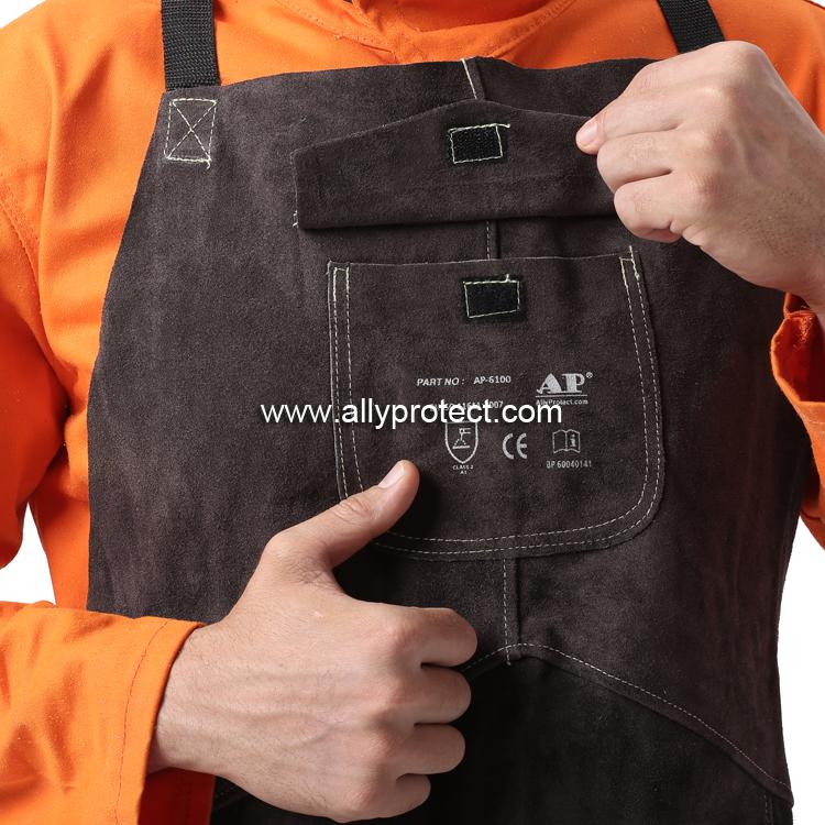 AP-6100 炭啡色全皮護(hù)胸圍裙